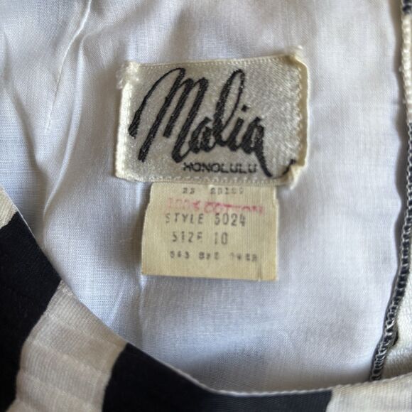 Vintage Malia Honolulu Women Maxi Sundress Black 10 Floral 70s Hawaiian Tropical - Picture 10 of 11